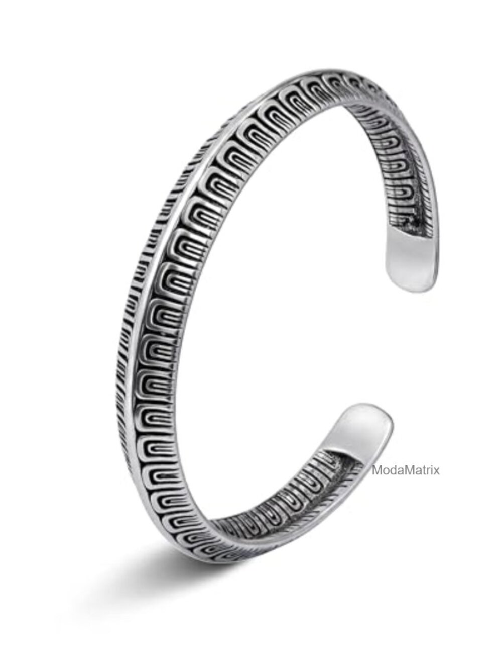 Vintage Adjustable Cuff Bangle Bracelet Silver Plated Geometric Engraving Women